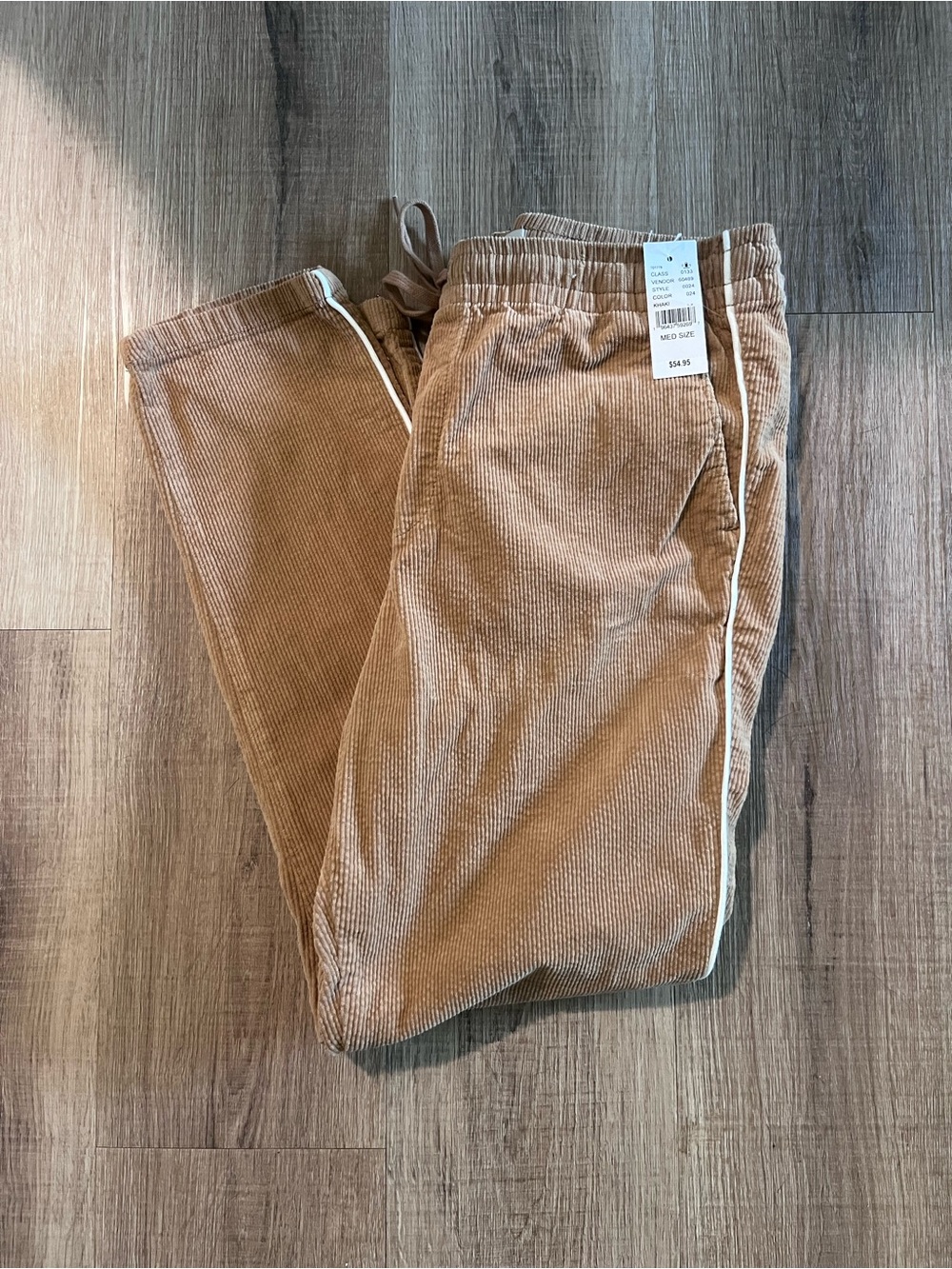 Pacsun Corduroy Khaki Colored Pants with White Stripe - New With Tags (NWT)